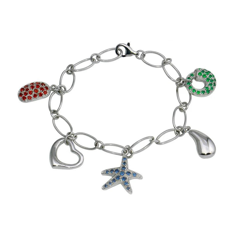 925 Sterling Silver Sealife Charm Bracelet