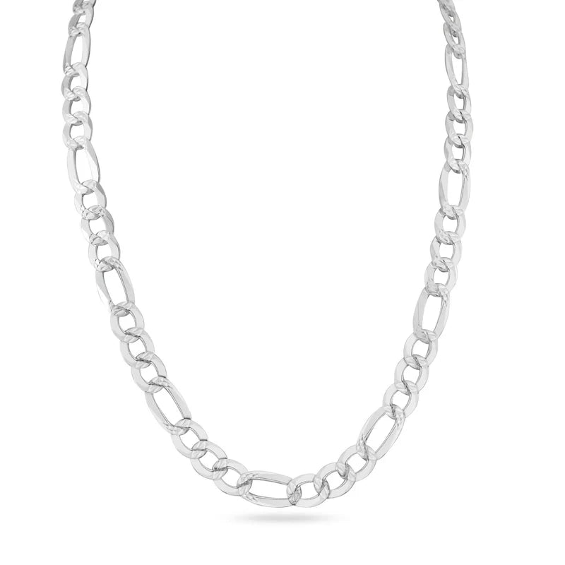 5.6MM 925 Sterling Silver Diamond Cut Figaro Chain