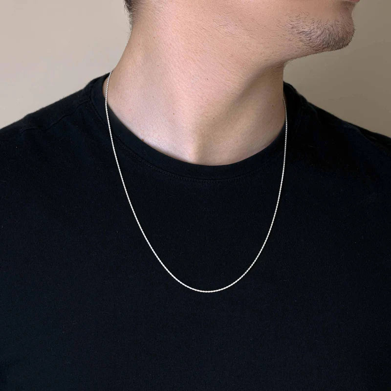 925 Sterling Silver 1.1mm High Polished Rope Chain
