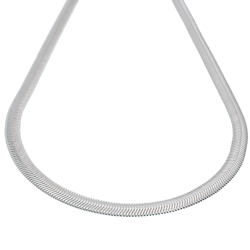 925 Sterling Silver Flat Snake 4.3mm Flexible Chain