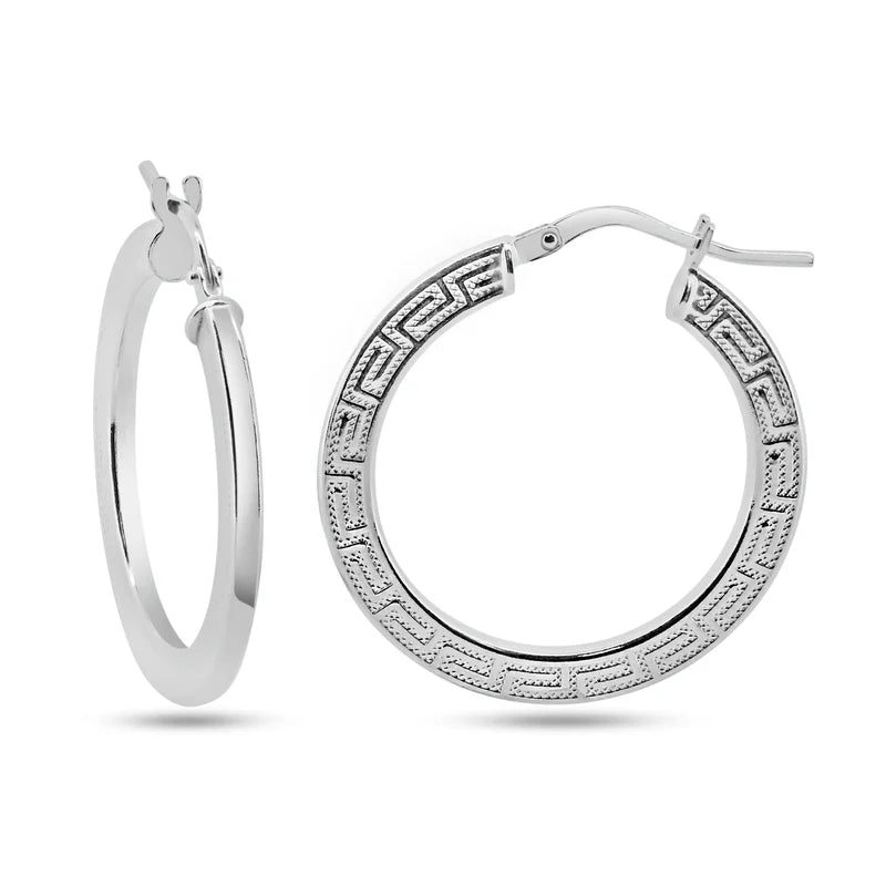 925 Sterling Silver Silver 1.8mm Celtic Hoop Earrings
