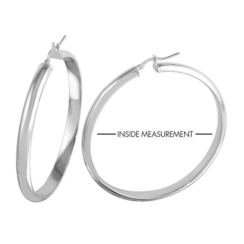 5MM 925 Sterling Silver High Polish Electroforming Rounded Hoop Earring