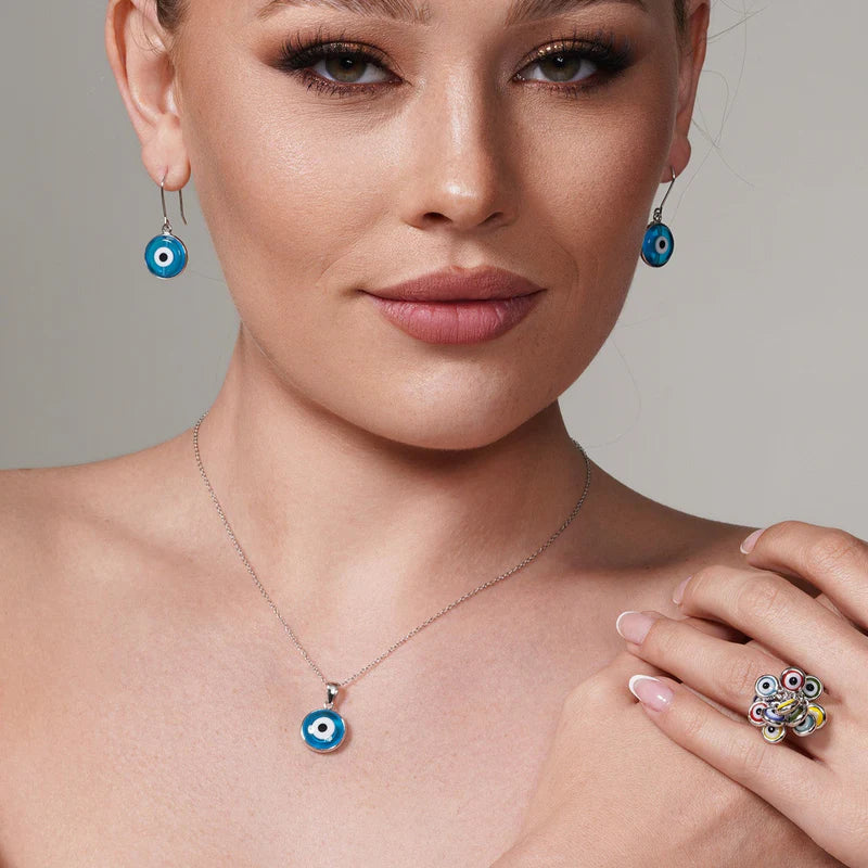 925 Sterling Silver Blue Evil Eye Necklace