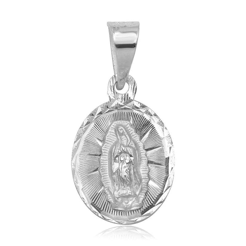 925 Sterling Silver High Polished DC Our Lady of Guadalupe Charm