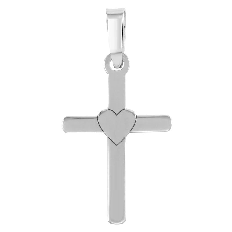 925 Sterling Silver 925 Cross and Heart Pendant