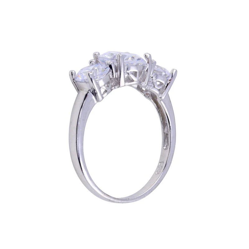 925 Sterling Silver 3 CZ Bridal Ring