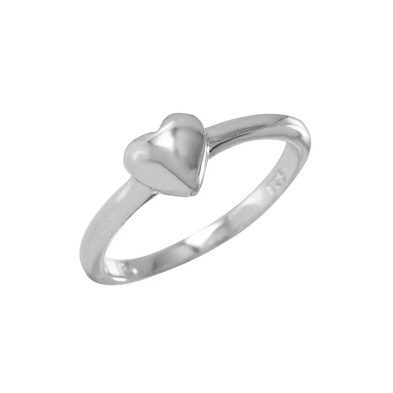925 Sterling Silver Heart Plain Ring