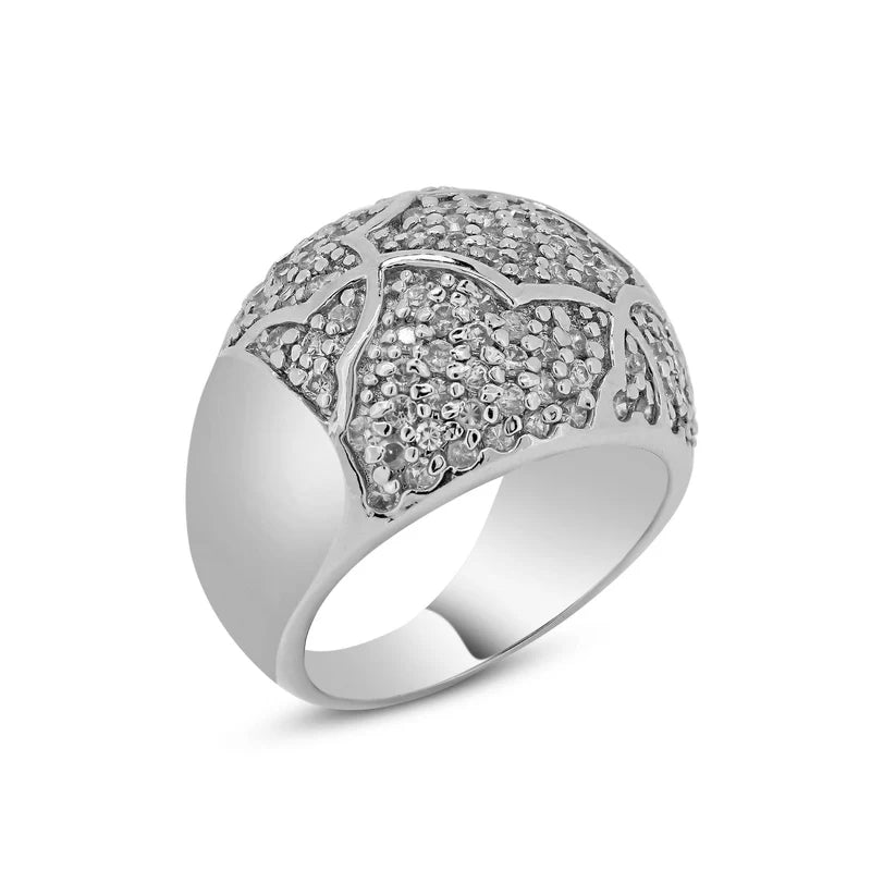 925 Sterling Silver Pave Set CZ Ring