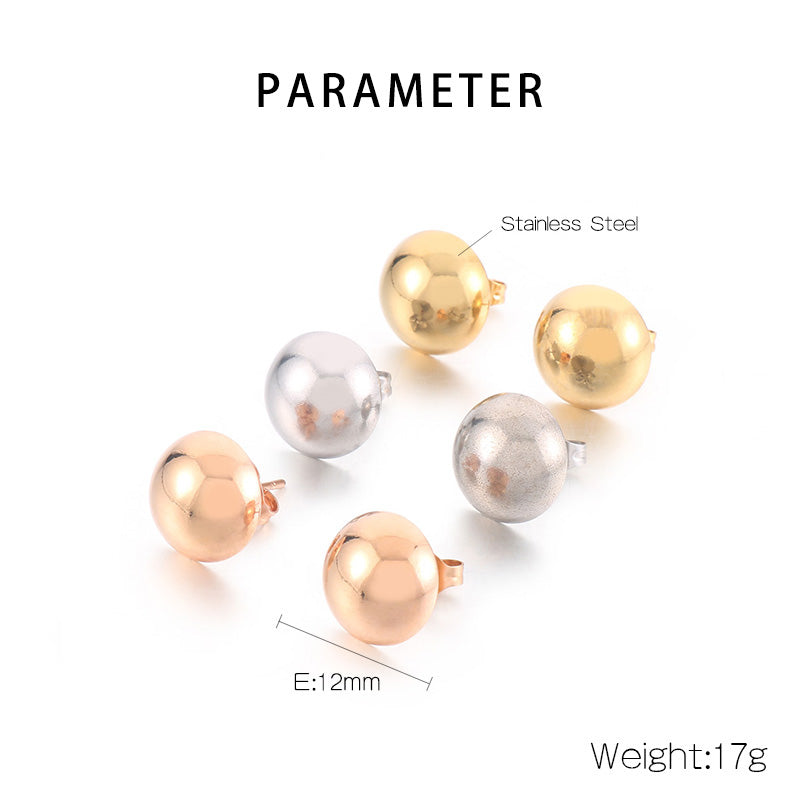Round Stud Earrings (3 Colors Pack)