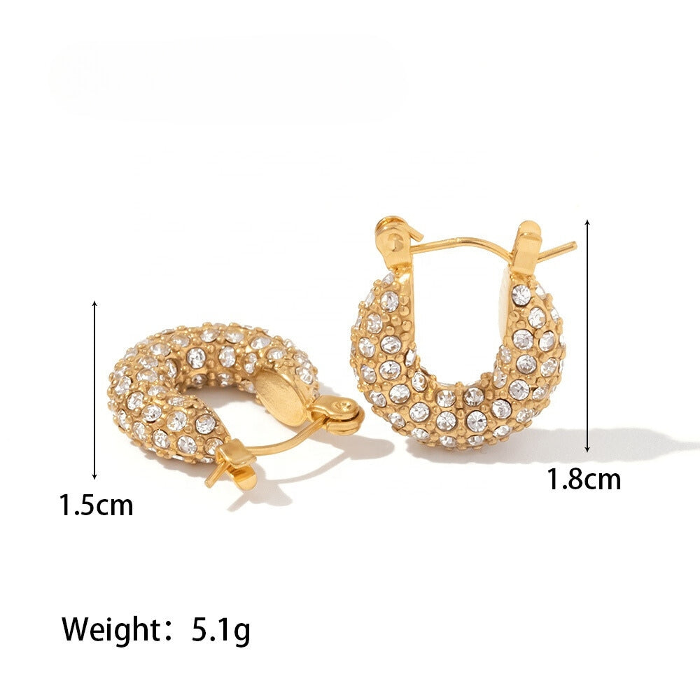 Zircon Hoop Earrings