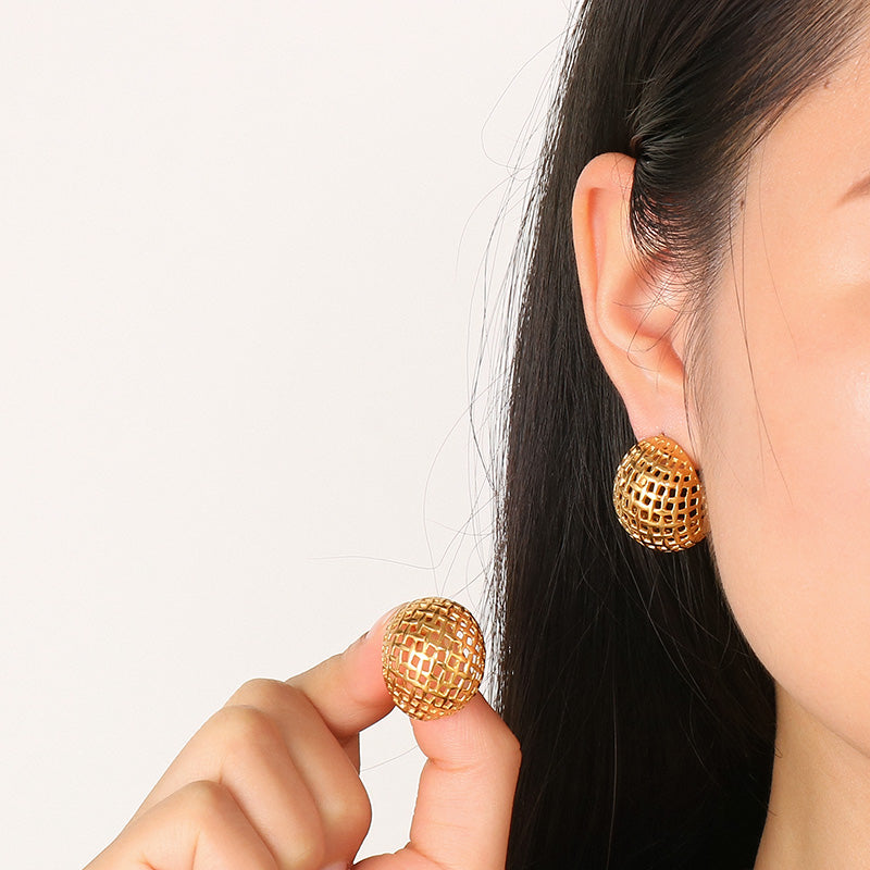 Hollow Mesh Stud Earrings