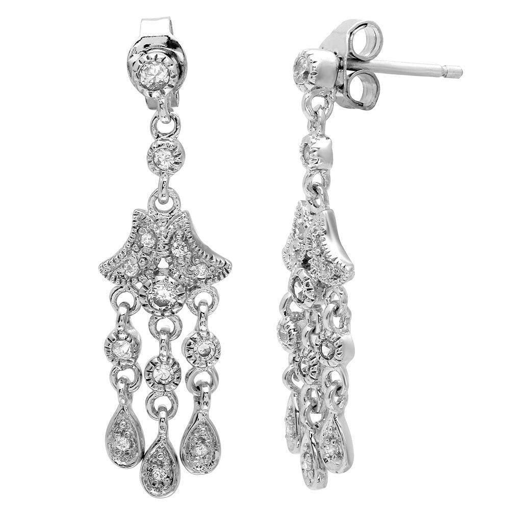 925 Sterling Silver Chandelier Hanging Earrings