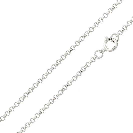 925 Sterling Silver Round Diamond Cut Rolo Chain 1.95mm