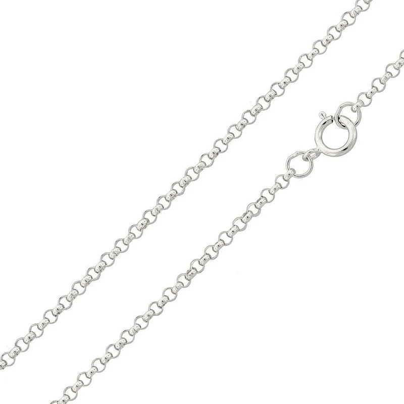 925 Sterling Silver Round Diamond Cut Rolo Chain 1.95mm