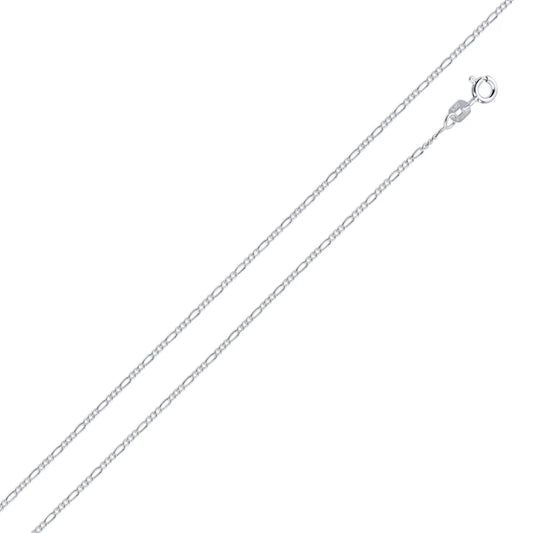 925 Sterling Silver 1.3MM Figaro Chain