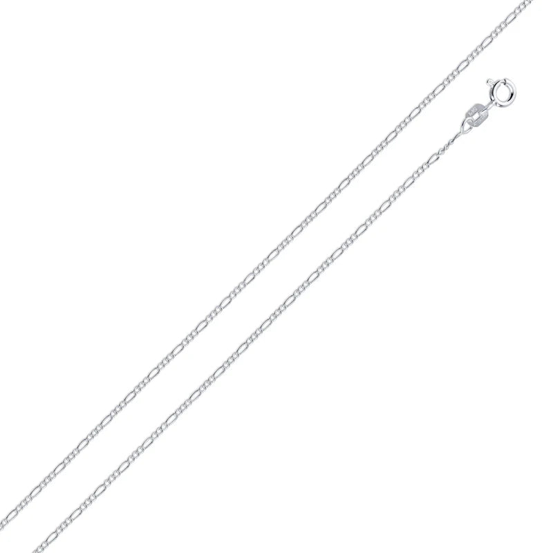 925 Sterling Silver 1.3MM Figaro Chain