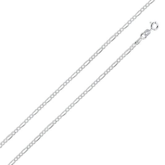 925 Sterling Silver 1.7MM Figaro Chain
