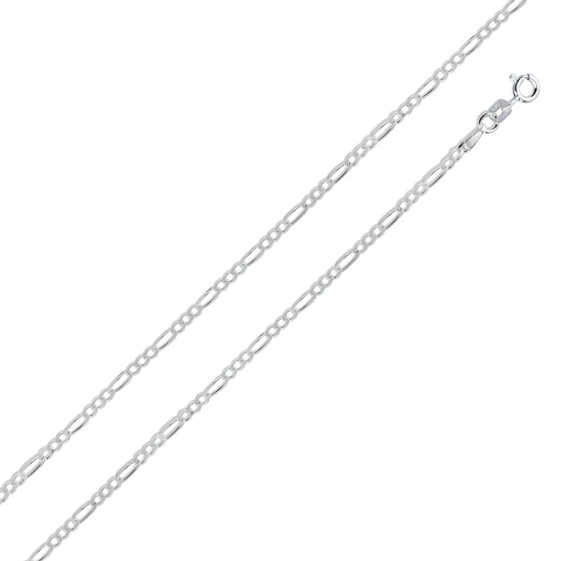 925 Sterling Silver 1.7MM Figaro Chain