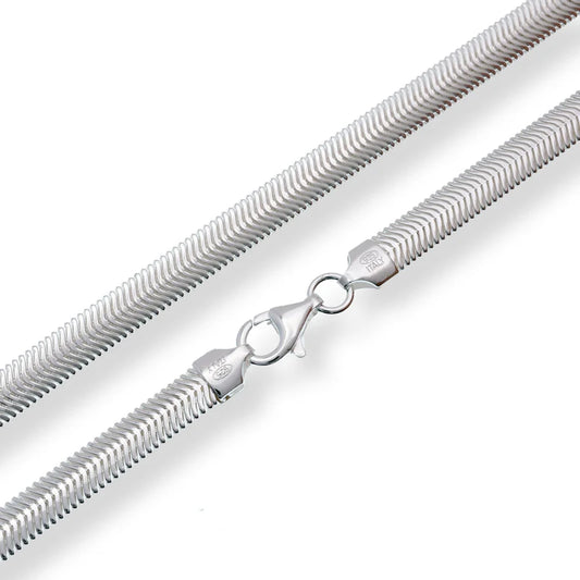 925 Sterling Silver Flat Snake 4.3mm Flexible Chain