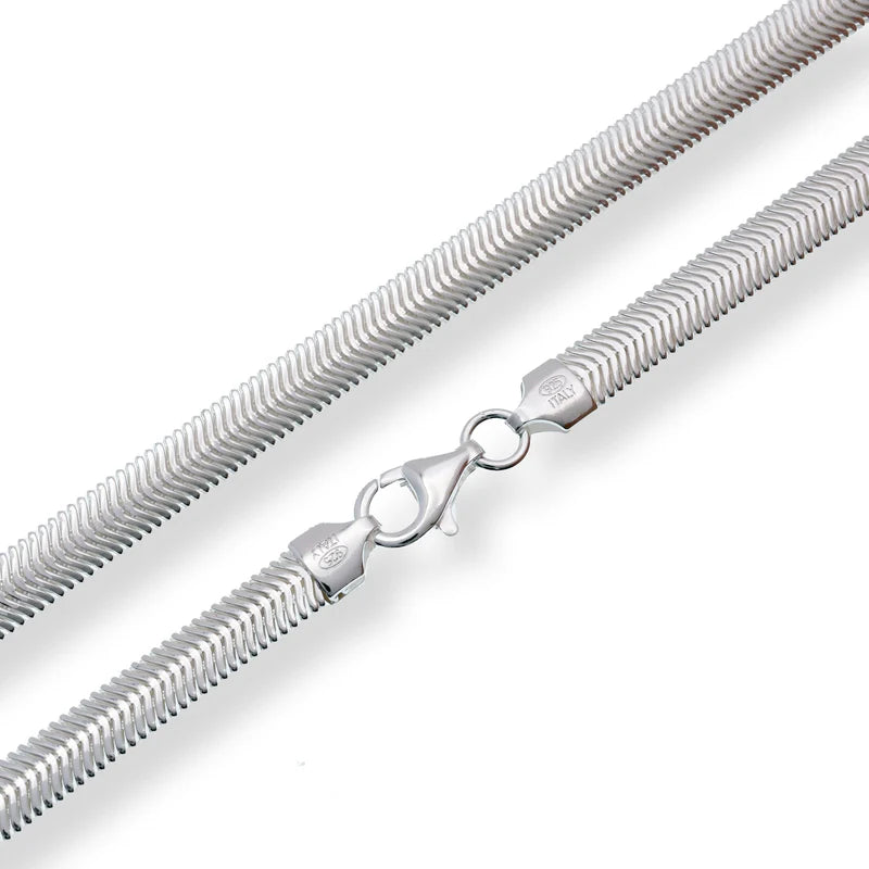 925 Sterling Silver Flat Snake 4.3mm Flexible Chain