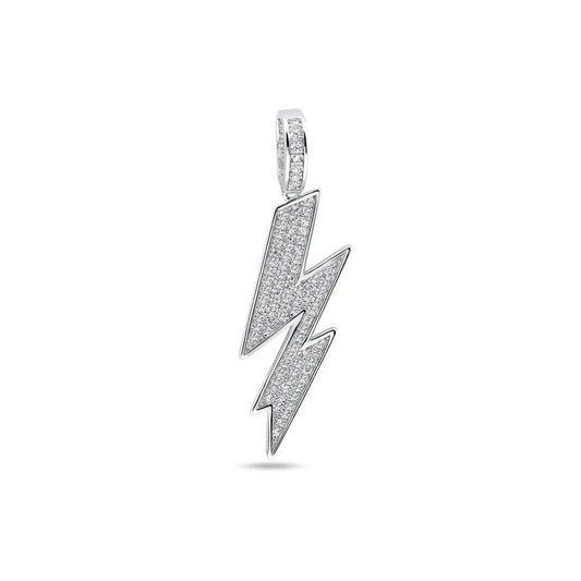 925 Sterling Silver Lightning Clear CZ Pendant
