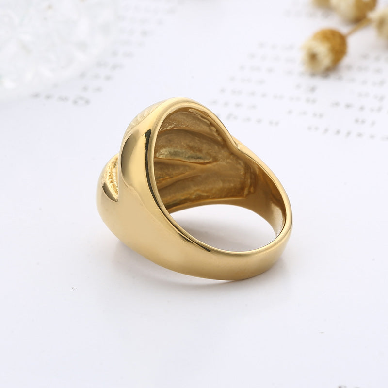 Anillo unisex bañado en oro de 18 quilates