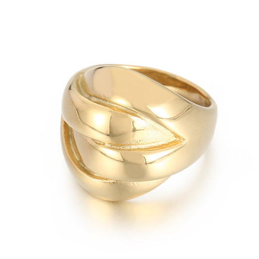 Anillo unisex bañado en oro de 18 quilates